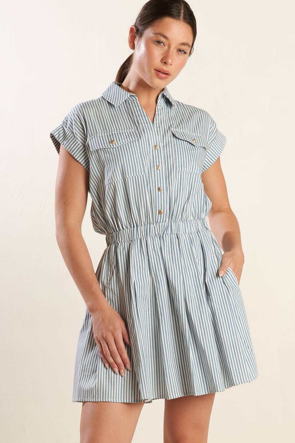 CHAMPAGNE TOAST WOVEN MINI DRESS Flying Tomato